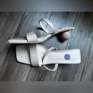 Never worn square heel with fun ball heel!